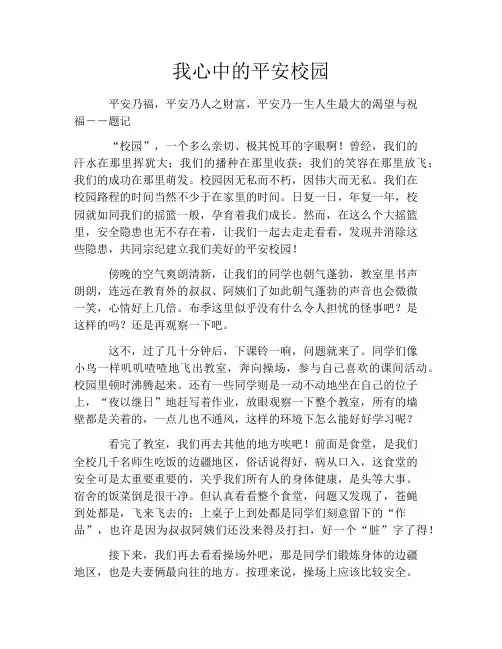 我心中的平安校园