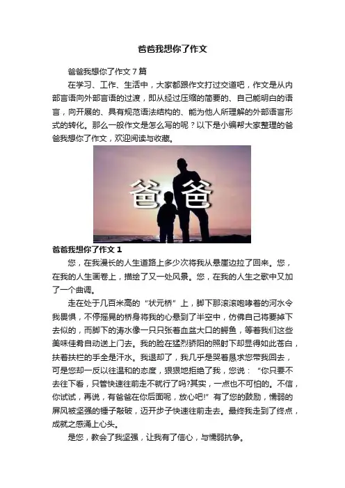 爸爸我想你了作文