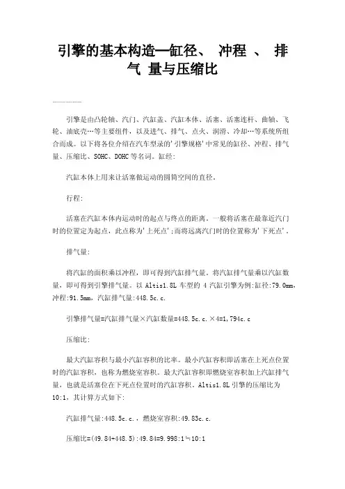 引擎的基本构造─缸径、冲程、排气量与压缩比