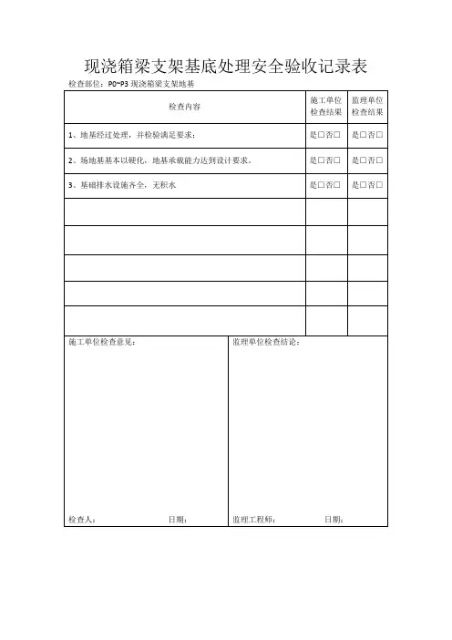 现浇箱梁安全验收记录(全)
