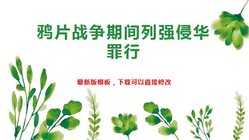 鸦片战争期间列强侵华罪行PPT模板下载