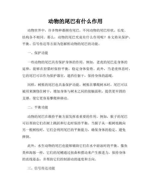 动物的尾巴有什么作用
