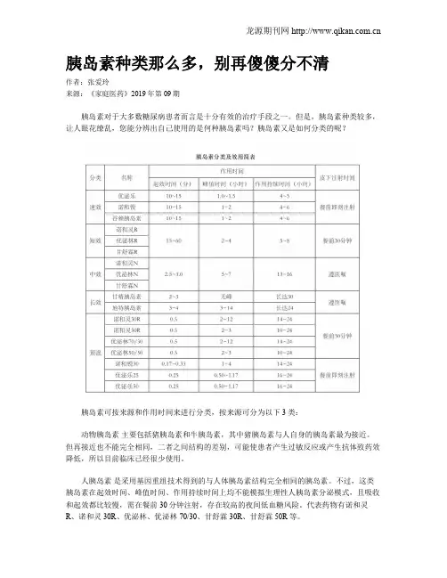 胰岛素种类那么多,别再傻傻分不清