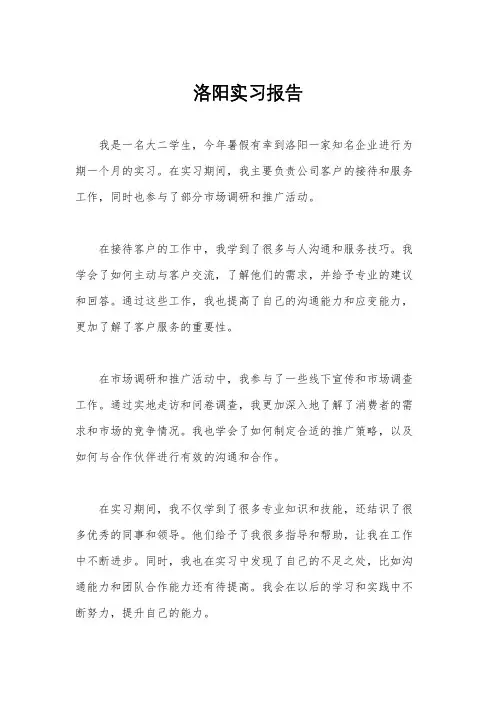 洛阳实习报告