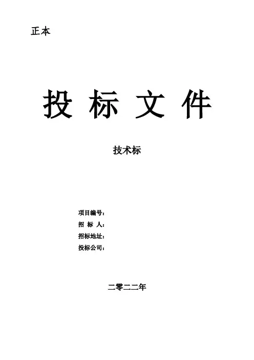 2022最新三网共建投标文件-技术标