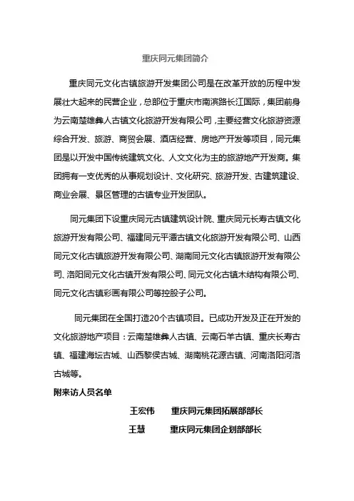 重庆同元集团简介