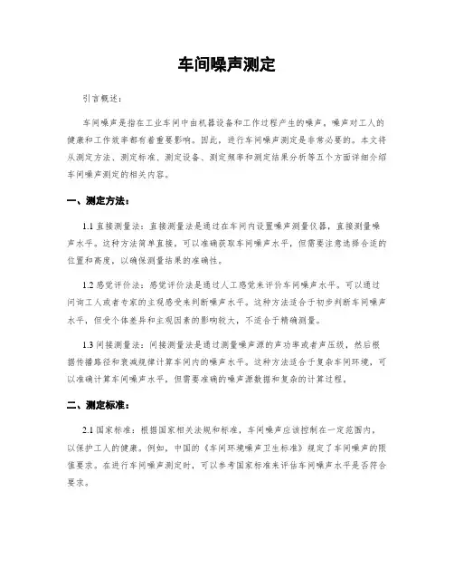 车间噪声测定
