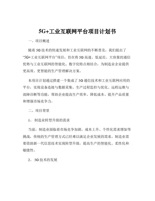5G+工业互联网平台项目计划书