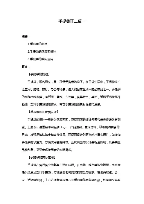 手提袋正二反一