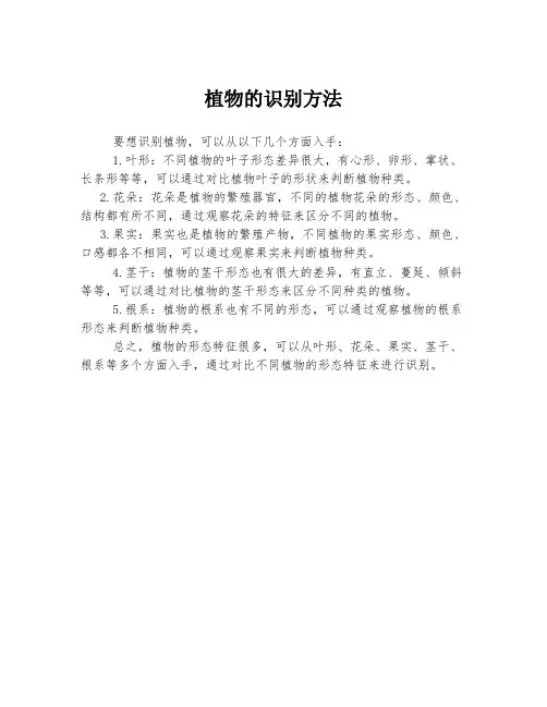 植物的识别方法