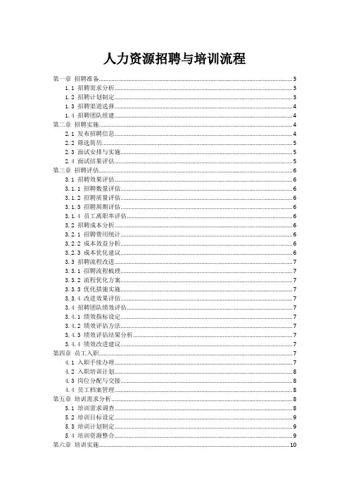 人力资源招聘与培训流程