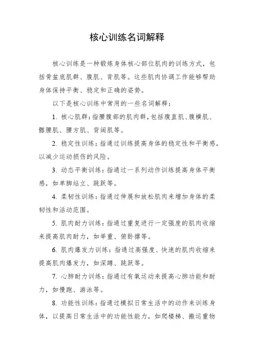 核心训练名词解释