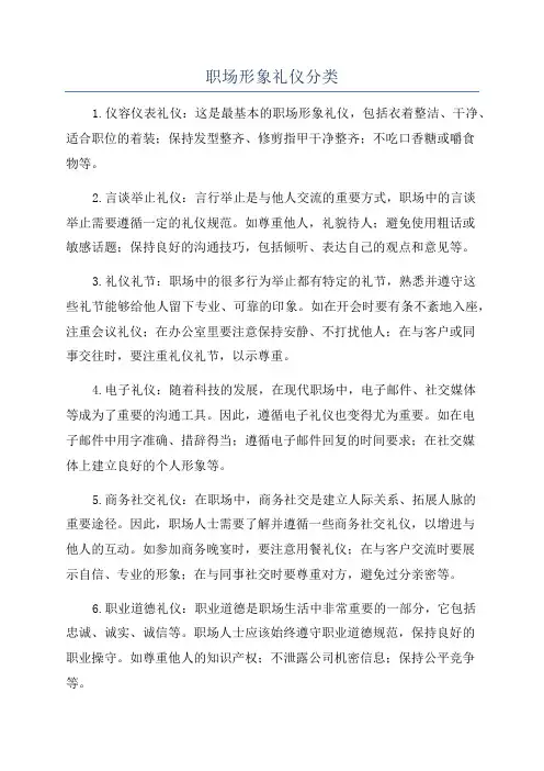 职场形象礼仪分类