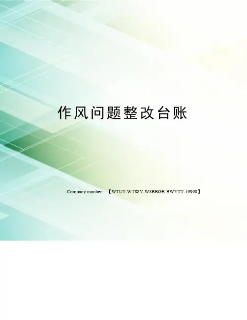 作风问题整改台账