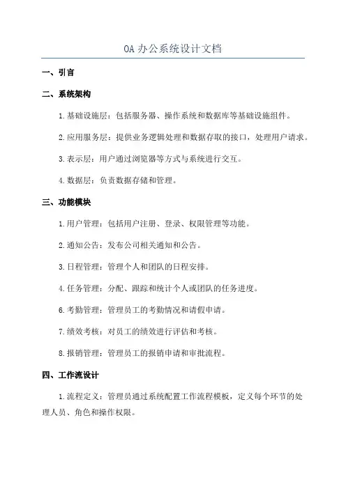 OA办公系统设计文档