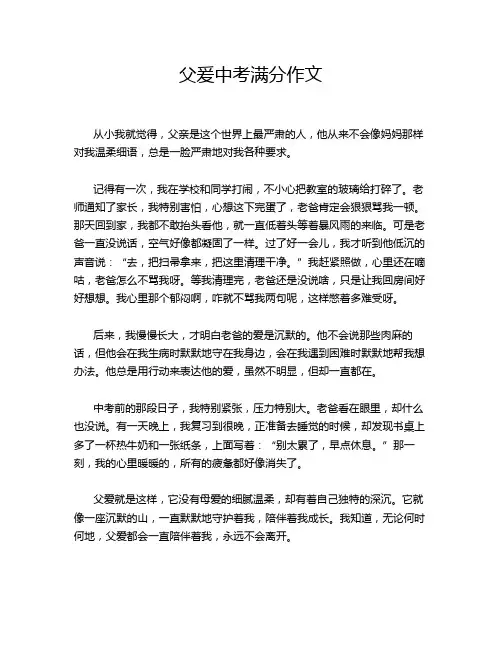父爰中考满分作文