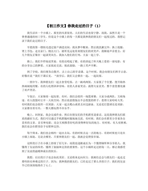 【初三作文】你我走过的日子(1)