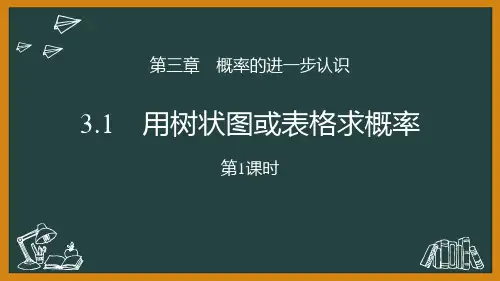 北师大版九年级数学上册《概率的进一步认识——用树状图或表格求概率》教学PPT课件(3篇)
