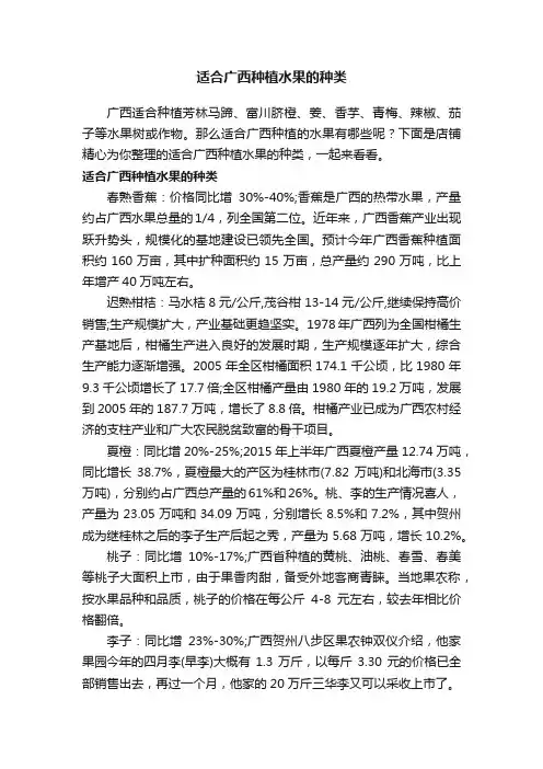 适合广西种植水果的种类