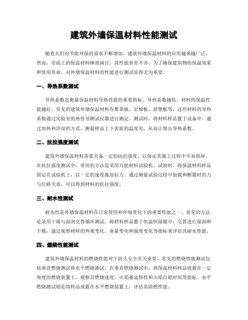 建筑外墙保温材料性能测试