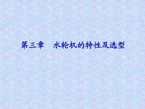 第三章 水轮机的特性及选型