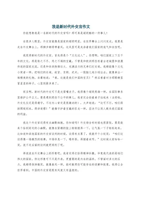 我是新时代外交官作文