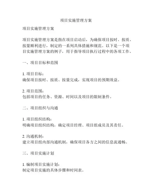 项目实施管理方案