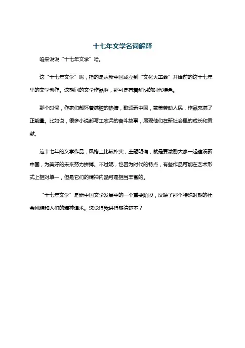 十七年文学名词解释