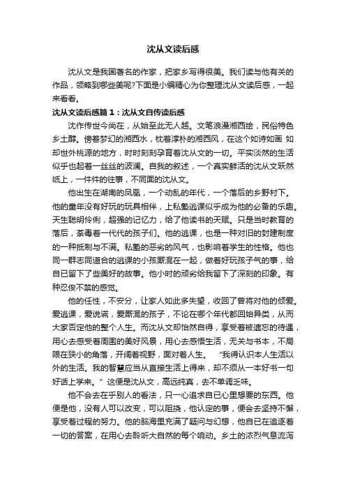 沈从文读后感