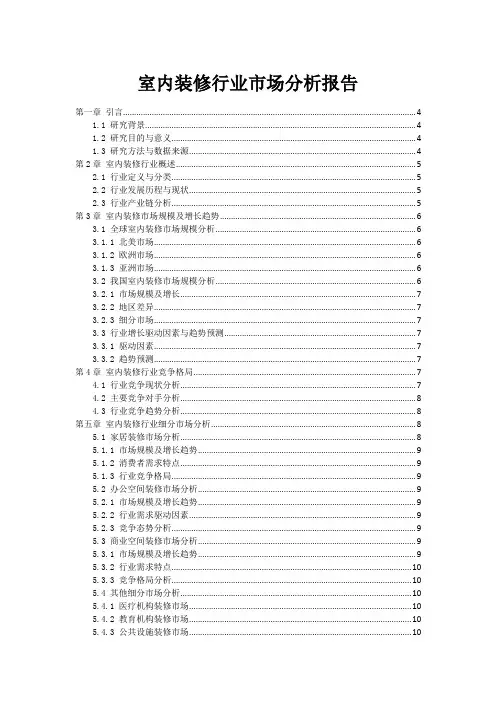 室内装修行业市场分析报告范本1