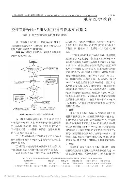 慢性肾脏病骨代谢及其疾病的临床实践指南_指南8慢性肾脏病患者的维生素D治疗