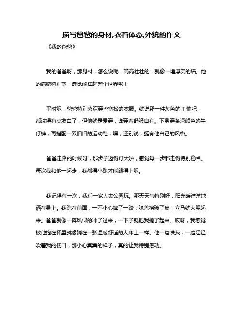 描写爸爸的身材,衣着体态,外貌的作文