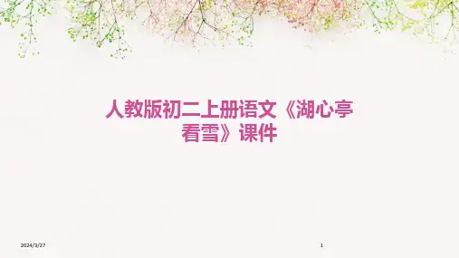 人教版初二上册语文《湖心亭看雪》课件-2024鲜版