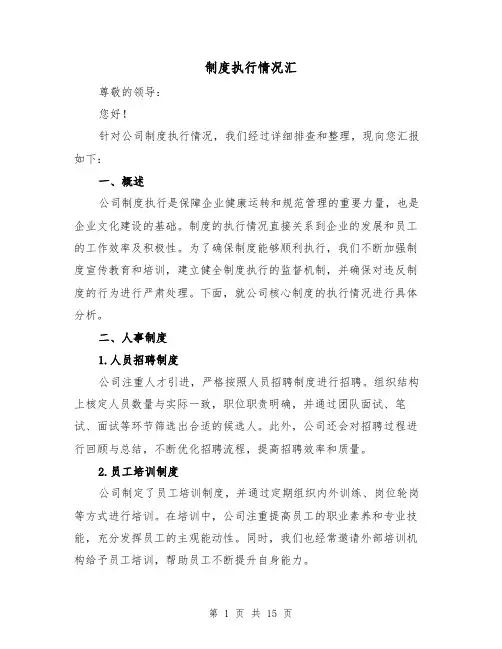 制度执行情况汇(5篇)