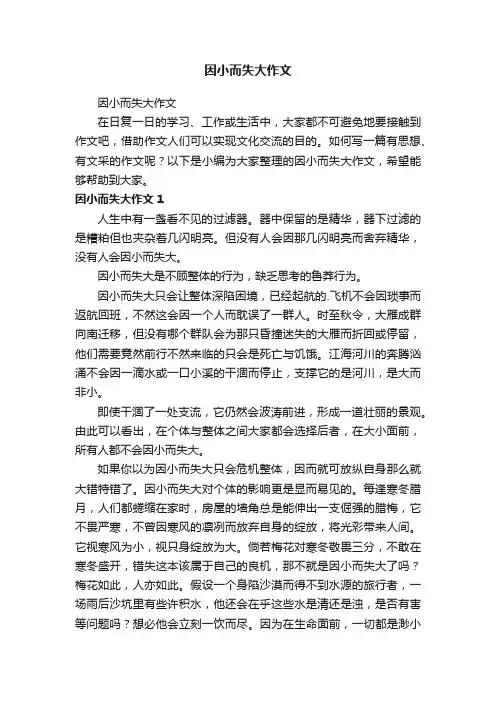 因小而失大作文
