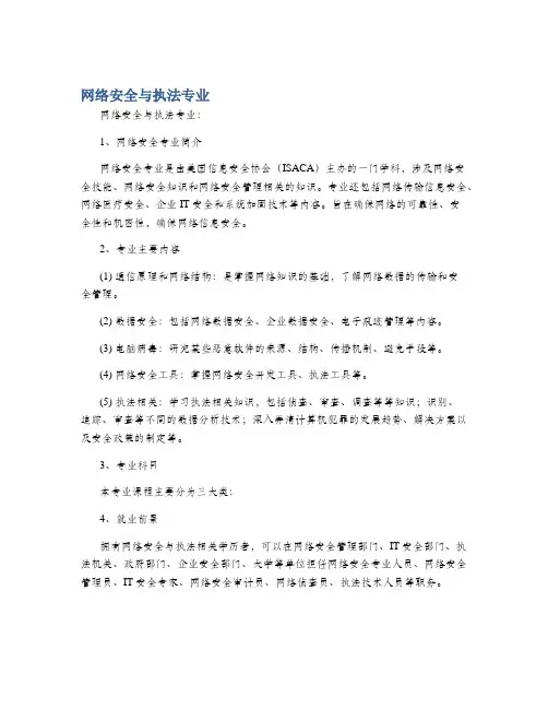 网络安全与执法专业