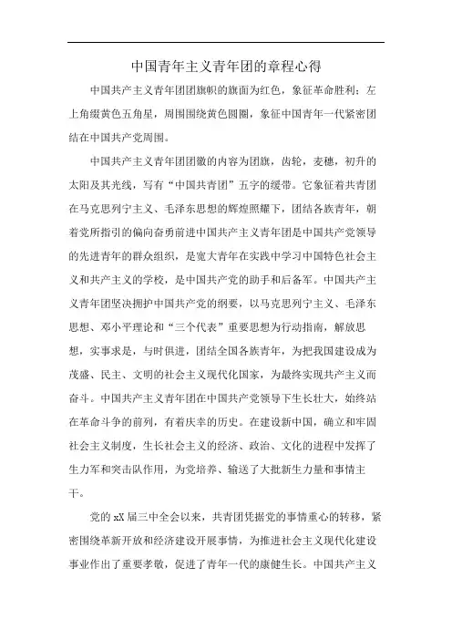 中国青年主义青年团的章程心得