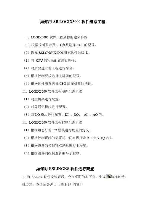 AB,LOGIX5000软硬件组态介绍