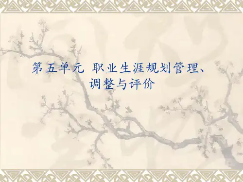 第五单元职业生涯规划管理调整和评价