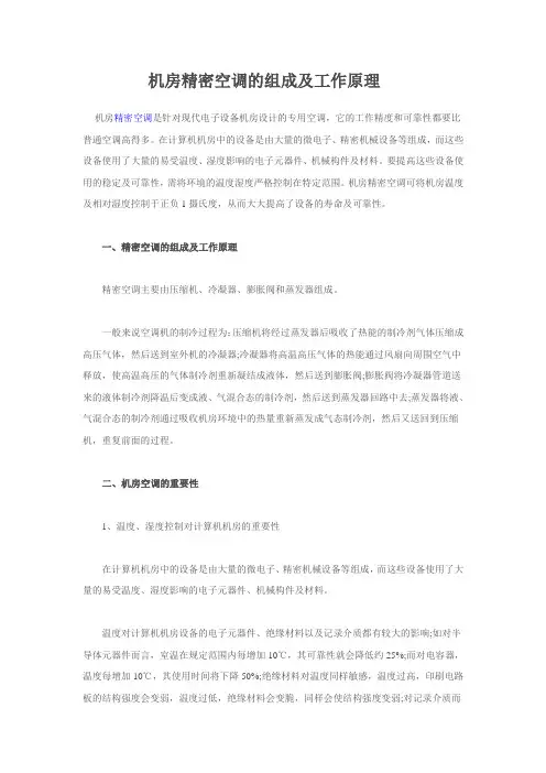 机房精密空调的组成及工作原理