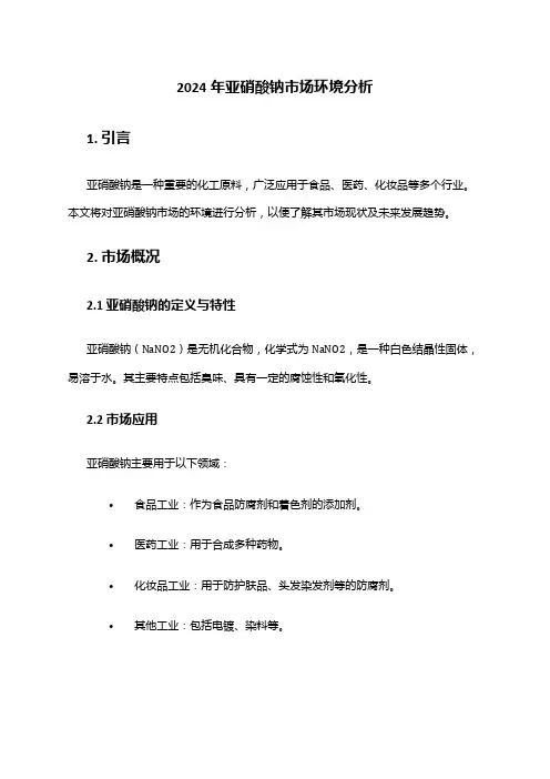 2024年亚硝酸钠市场环境分析