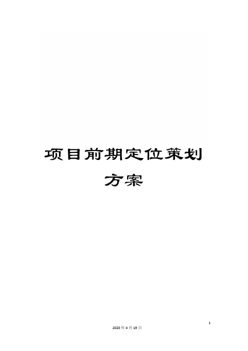 项目前期定位策划方案