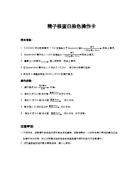 精子核蛋白染色操作卡