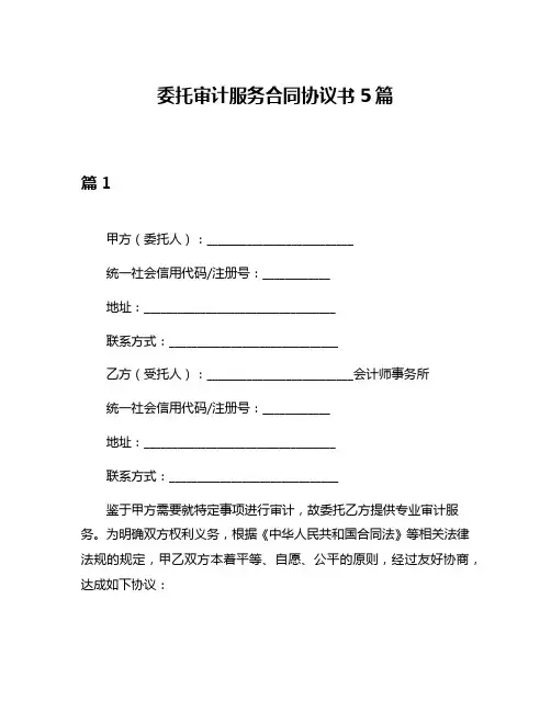 委托审计服务合同协议书5篇