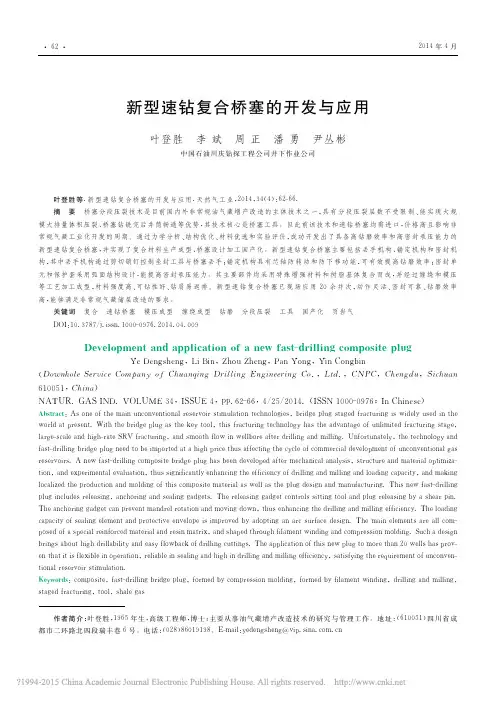 新型速钻复合桥塞