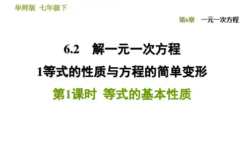 华师版七年级下册数学 第6章 6.2.1.1  等式的基本性质 习题课件
