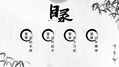 水墨中国风中国武术介绍PPT模板