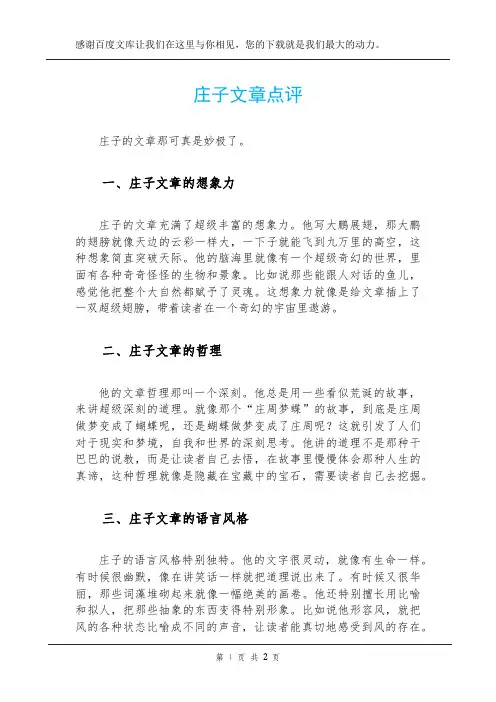 庄子文章点评