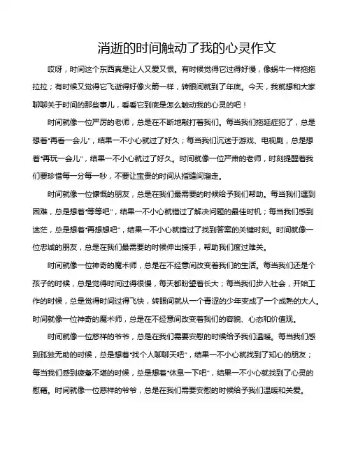 消逝的时间触动了我的心灵作文