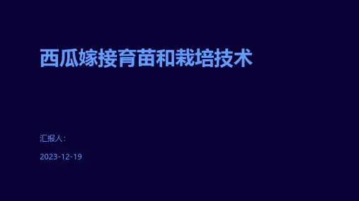 西瓜嫁接育苗和栽培技术